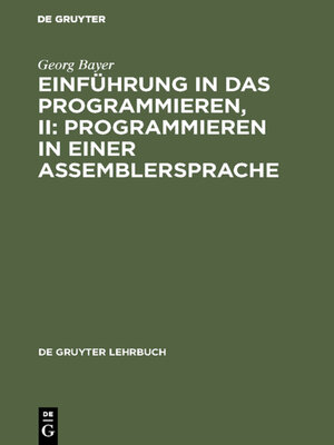 cover image of Einführung in das Programmieren, II